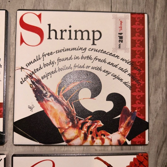 (4pc)Coaster Set 🦀🦞🦐 - Picture 3 of 6